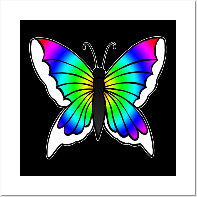 Rainbow Butterfly Wall Art by julieerindesigns